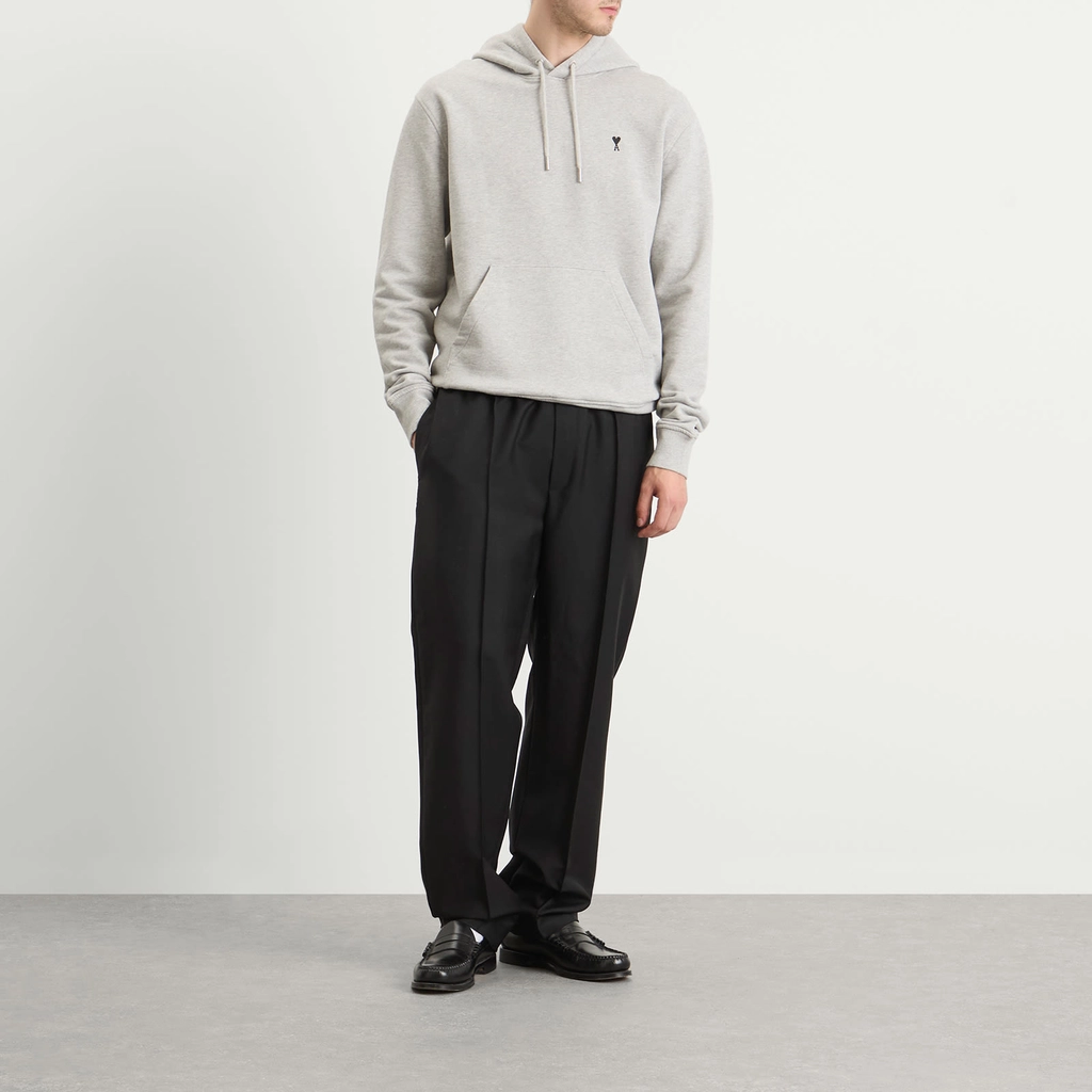 AMI Paris Men's Loopback Light Fleece ADC Hoodie Gris Cendre Chine